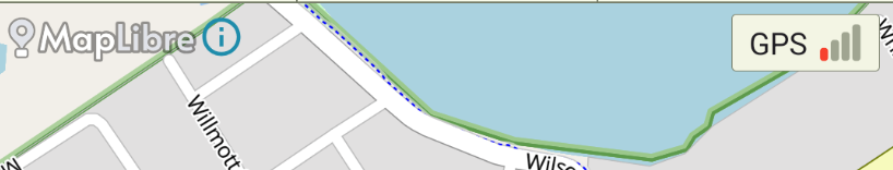 VMFit record screen, GPS quality indicator