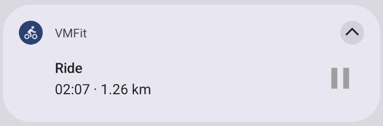 VMFit enhanced tracking notification style
