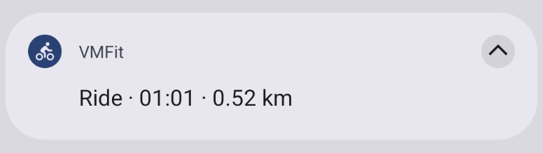VMFit simple tracking notification style